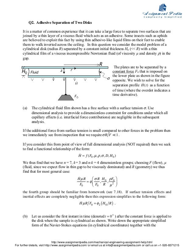 Fluid mechanics homework help